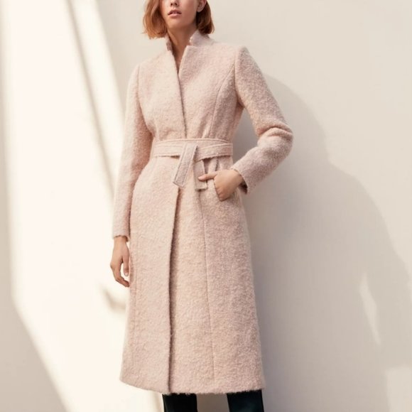 1-01 BABATON Markosian Coat Mohair Wool Midi Myth Cream Aritzia - Picture 1 of 16